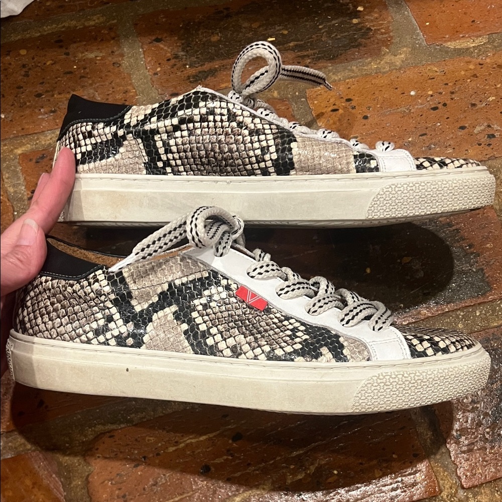 Veronica Beard Sami Python Print Leather Sneakers… - image 4